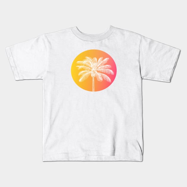 White palm tree Kids T-Shirt by LemonBox